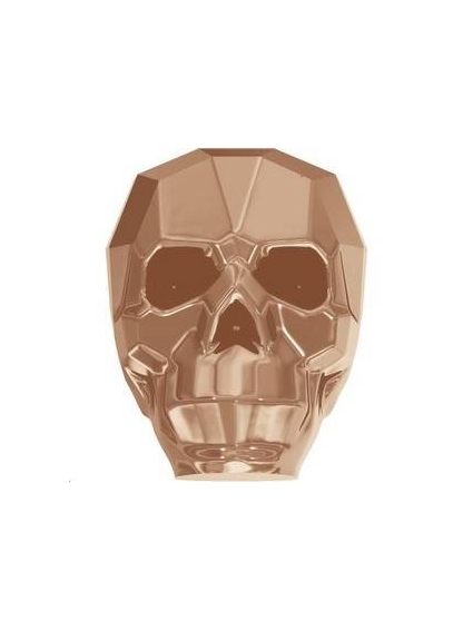 Skull bead 13mm cr rose gold 2X  Perles tête de mort 13mm- 1 2