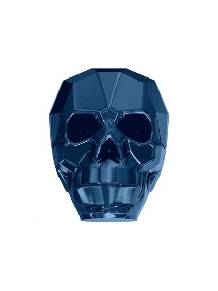 Skull bead 19mm cr metallic blue 2X  Perles tête de mort 19mm- 1 2