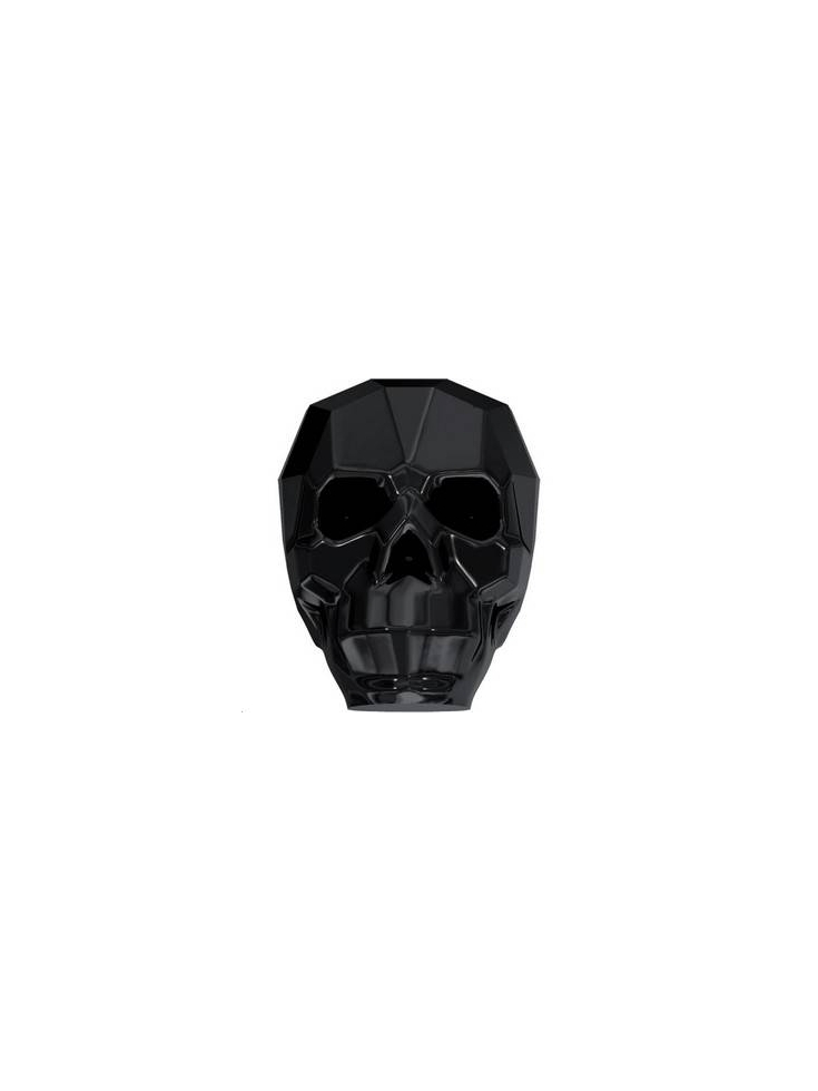 Skull bead jet 19mm  Perles tête de mort 19mm- 2