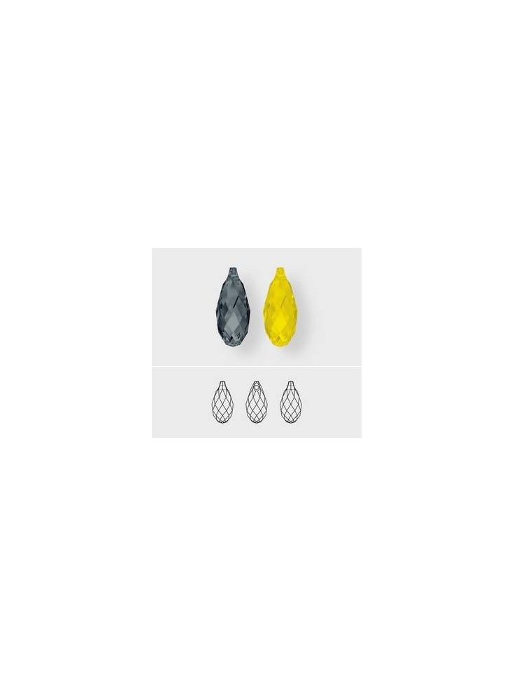 goutte briolette 13mm Jet  Gouttes Briolette 13mm- 3