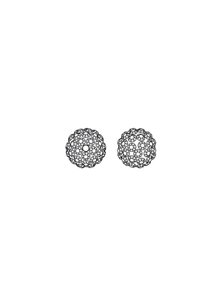 Pave ball 6mm jet hematite  Pave ball 6mm- 3