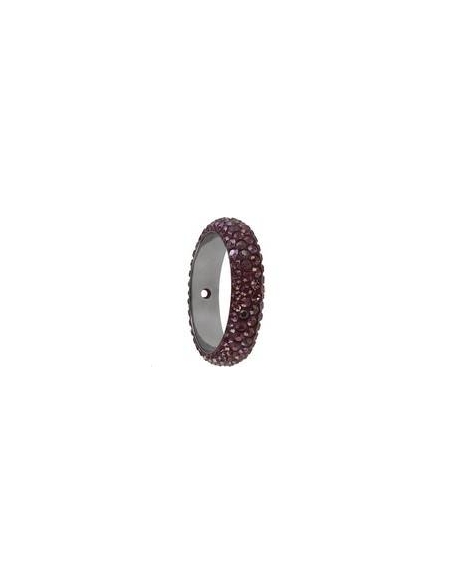 Pavé ring 14.5mm 2 trous  Pave ring 14.5mm 2 trous- 1