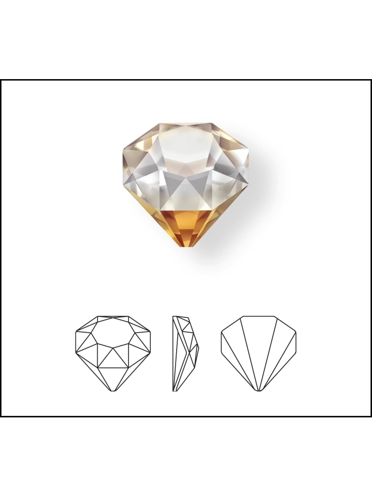 Tilted chaton 12mm crystal foiled  Tilted chaton (4928)- 3