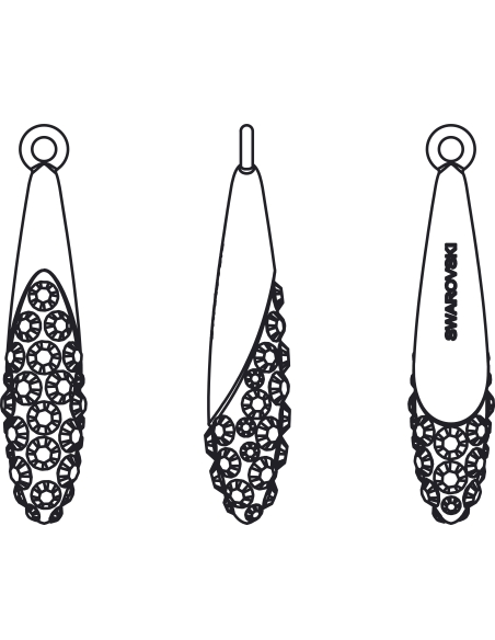 Pavé pendant goutte 20 mm  Pave pendants goutte (67452)- 3 Pavé pendant goutte 20 mm  Pave pendants goutte (67452)- 3
