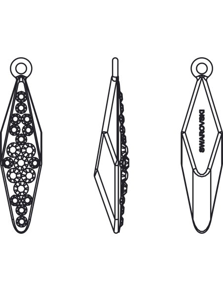 Pavé pendant goutte 20 mm   Pave pendants goutte losange (67472)- 3