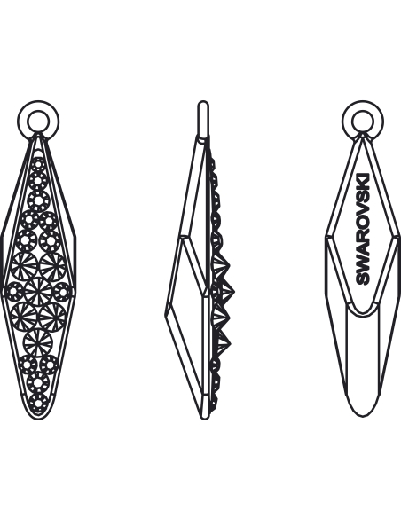 Pavé pendant goutte 20 mm    Pave pendants goutte losange (67482)- 3 Pavé pendant goutte 20 mm    Pave pendants goutte losange (67482)- 3