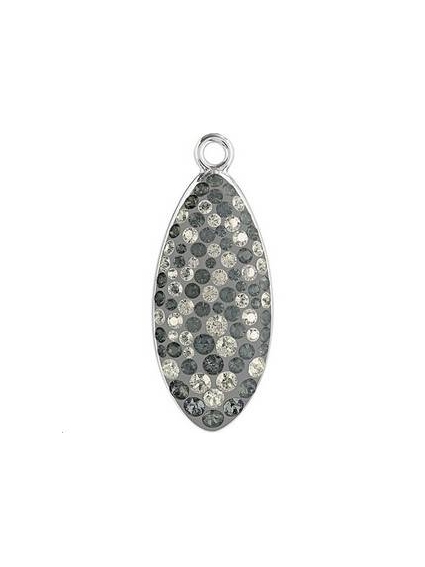 Pavé pendant goutte 20 mm   Pave pendants goutte plate (67492)- 1 2