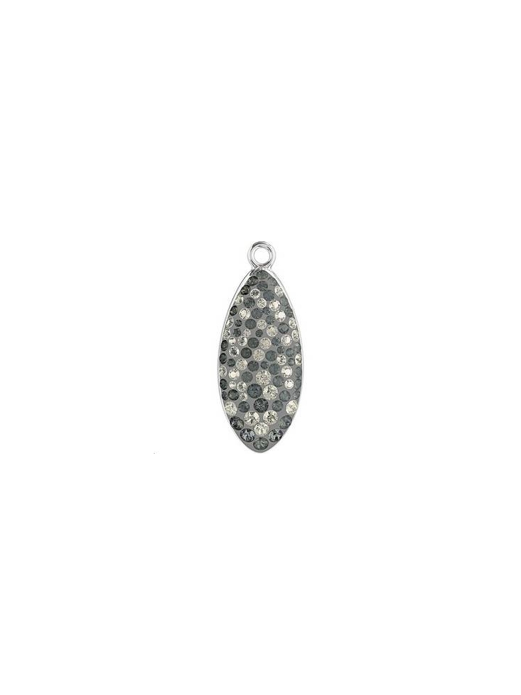 Pavé pendant goutte 20 mm   Pave pendants goutte plate (67492)- 2