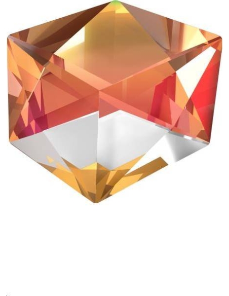 Tilted dice 19mm cr red copper  Tilted dice - 1