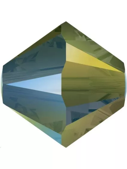 Lot bicônes 4 mm  cr iridescent gre  Toupies 4mm couleurs simples (5301/5328)- 1