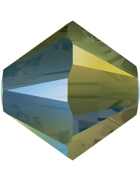 Lot bicônes 4 mm  cr iridescent gre  Toupies 4mm couleurs simples (5301/5328)- 1 Lot bicônes 4 mm  cr iridescent gre  Toupies 4mm couleurs simples (5301/5328)- 1