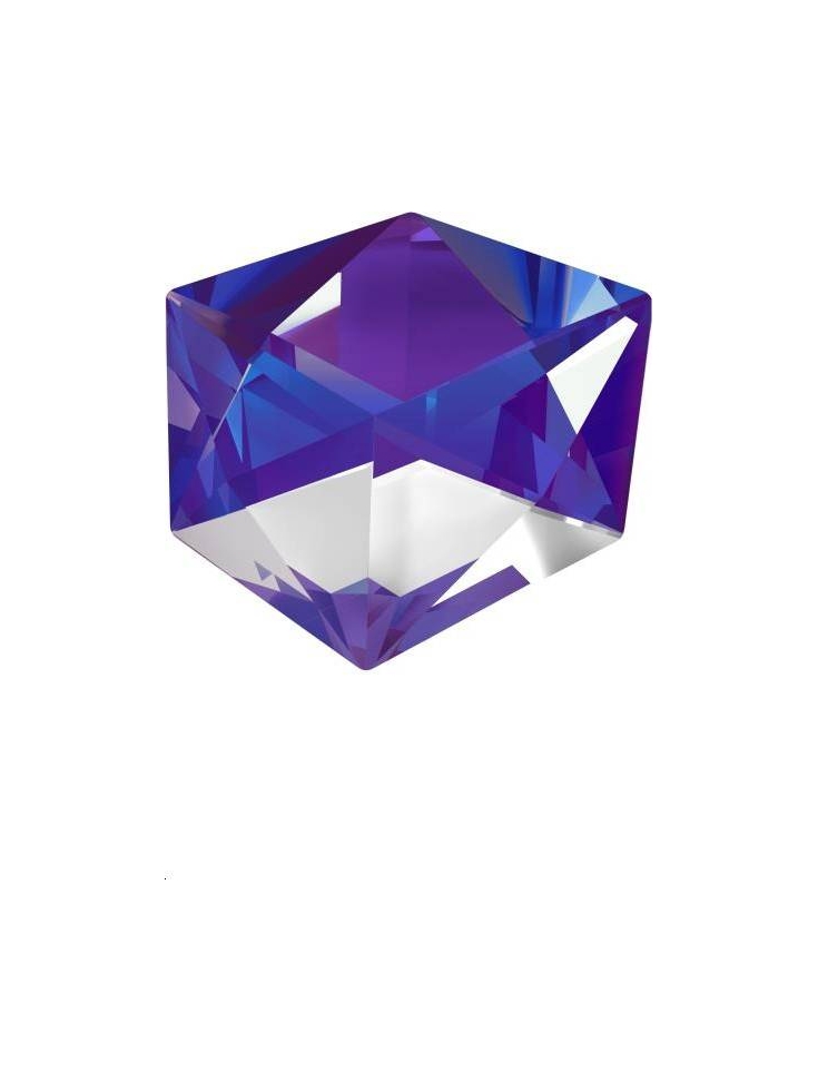 Tilted dice 19mm crystal purple  Tilted dice - 1