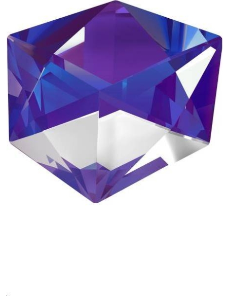 Tilted dice 19mm crystal purple  Tilted dice - 1