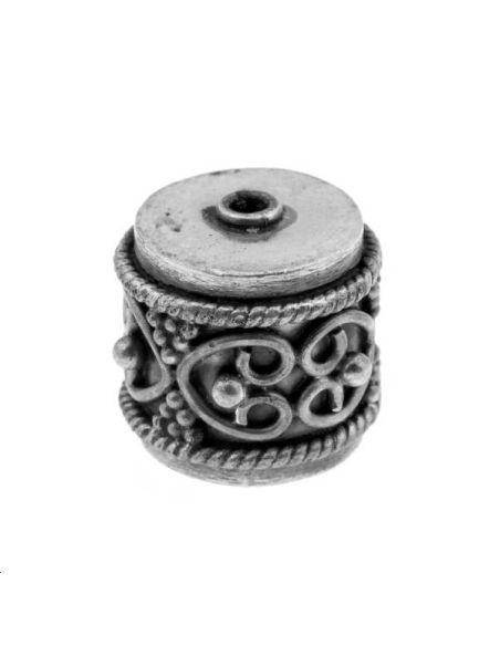 Cylindre décoré 17x17mm argent 925/000  L argent 925- 1 Cylindre décoré 17x17mm argent 925/000  L argent 925- 1