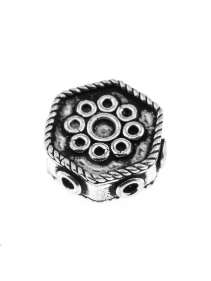 Tambour hexagone décoré 16mm argent 925/000  L argent 925- 1