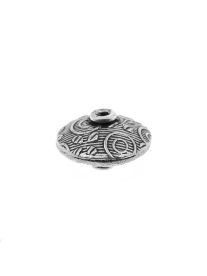 Perle plate décorée 7x12mm argent 925/000  L argent 925- 1