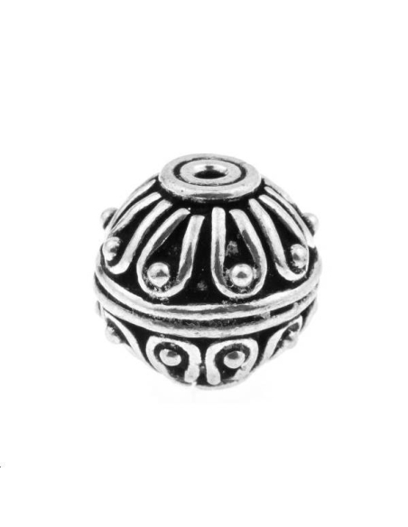 Boule décorée 14mm argent 925/000  L argent 925- 1 Boule décorée 14mm argent 925/000  L argent 925- 1