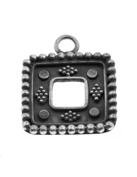 Pendentif carré décoré 18x18mm argent 925/000  L argent 925- 1