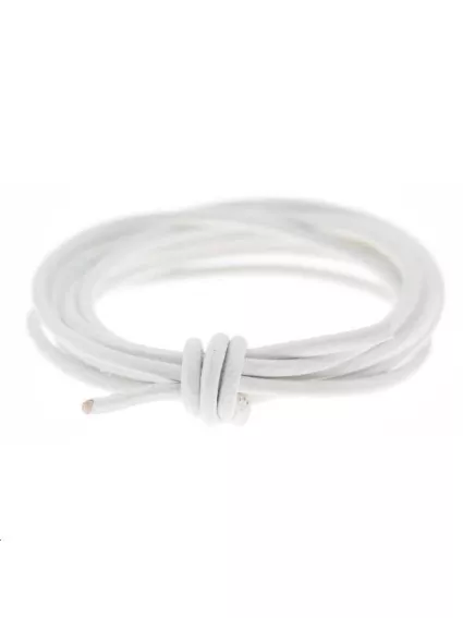 Cuir rond 1.3mm blanc  Cuir rond- 1