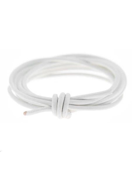 Cuir rond 1.3mm blanc  Cuir rond- 1