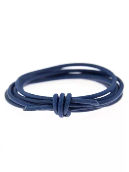 Cuir rond 1.3mm bleu foncé  Cuir rond- 1