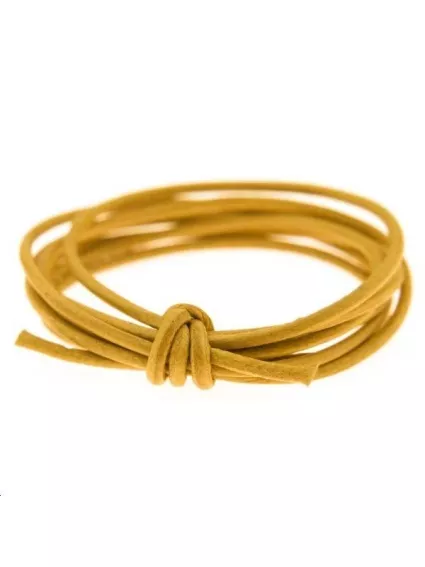 Cuir rond 1.3mm jaune  Cuir rond- 1
