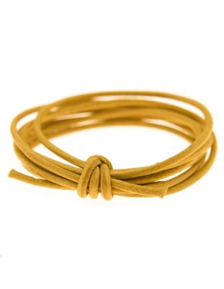 Cuir rond 1.3mm jaune  Cuir rond- 1 Cuir rond 1.3mm jaune  Cuir rond- 1