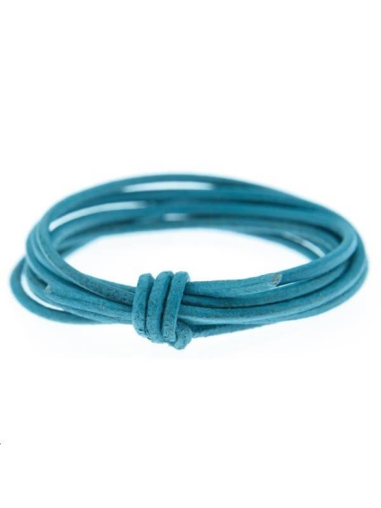 Cuir rond 1.3mm turquoise  Cuir rond- 1