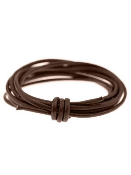 Cuir rond 1.5mm chocolat  Cuir rond- 1