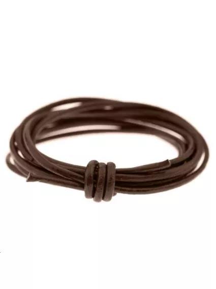 Cuir rond 1.5mm chocolat  Cuir rond- 1