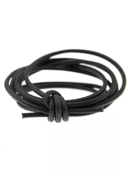 Cuir rond 1.5mm noir  Cuir rond- 1