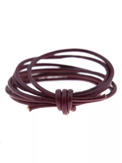 Cuir rond 1.8mm bordeaux  Cuir rond- 1