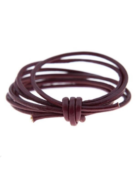 Cuir rond 1.8mm bordeaux  Cuir rond- 1 Cuir rond 1.8mm bordeaux  Cuir rond- 1