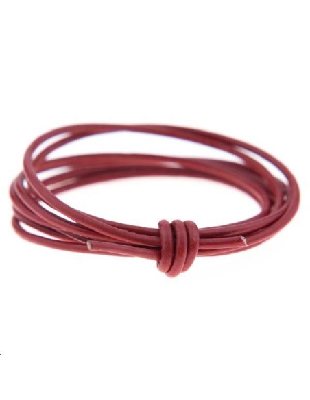 Cuir rond 1.8mm rouge  Cuir rond- 1