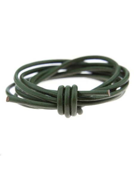 Cuir rond 1.8mm vert  Cuir rond- 1 Cuir rond 1.8mm vert  Cuir rond- 1