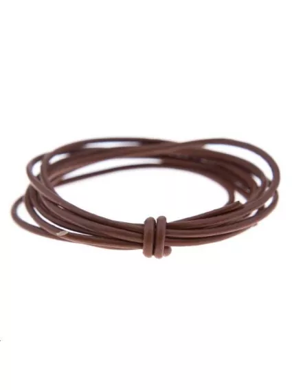 Cuir rond 1mm brique  Cuir rond- 1