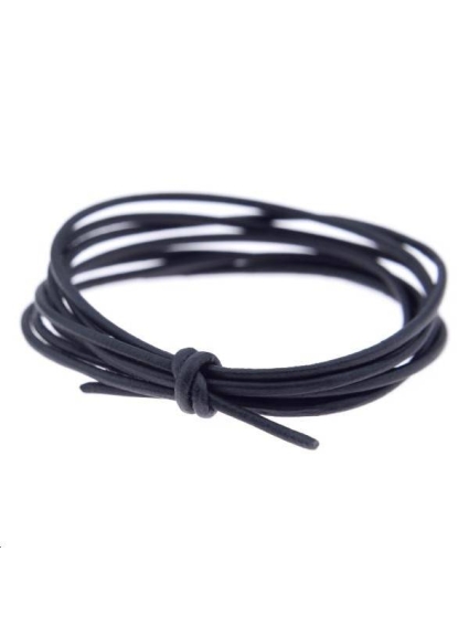 Cuir rond 1mm noir  Cuir rond- 1
