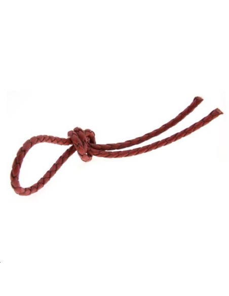 Cuir rond tressé 4mm rouge  Cuir rond tressé- 1 Cuir rond tressé 4mm rouge  Cuir rond tressé- 1