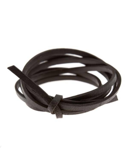 Cuir ruban 3mm marron  Cuir plat- 1