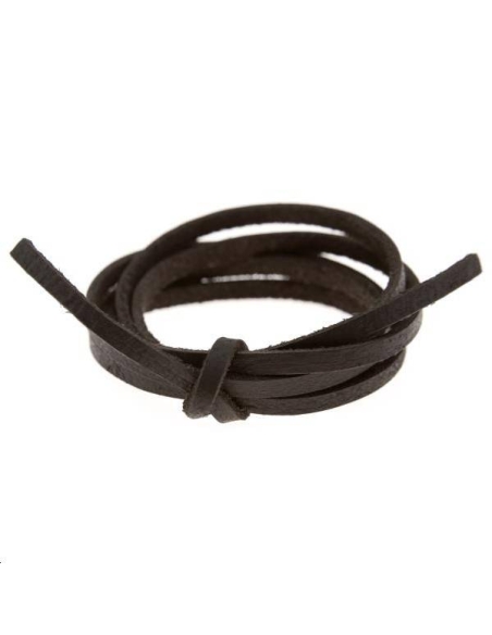 Cuir ruban 4mm marron  Cuir plat- 1 Cuir ruban 4mm marron  Cuir plat- 1