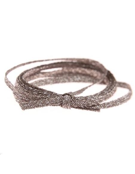 Cordon métallisé plat 2,5mm gris  Cordon plat métallisé- 1