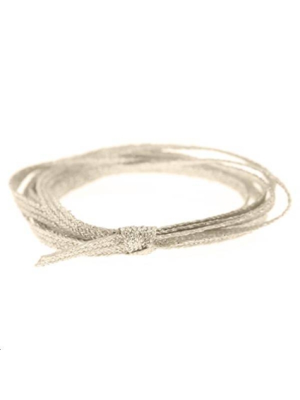 Cordon métallisé plat 2,5mm gris  Cordon plat métallisé- 1