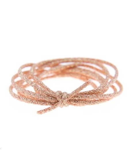Cordon métallisé rond 2mm rose  Cordon métallisé rond- 1