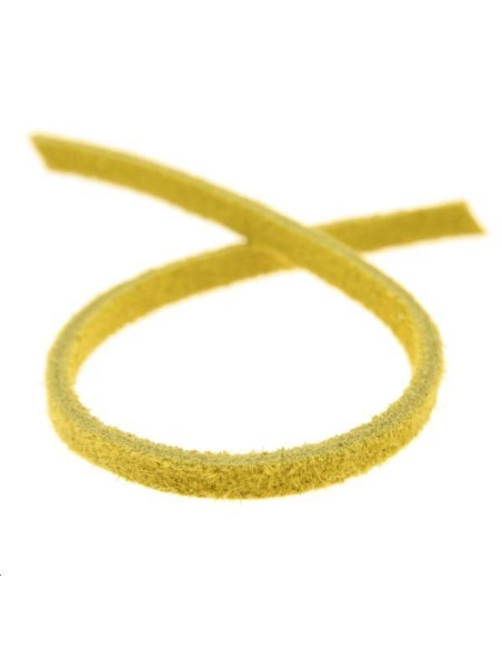 Cuir nubuck plat 5mm moutarde  Cuir nubuck plat- 1