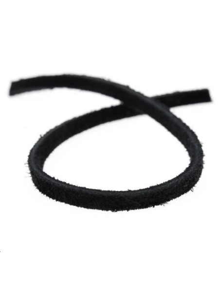 Cuir nubuck plat 5mm noir  Cuir nubuck plat- 1