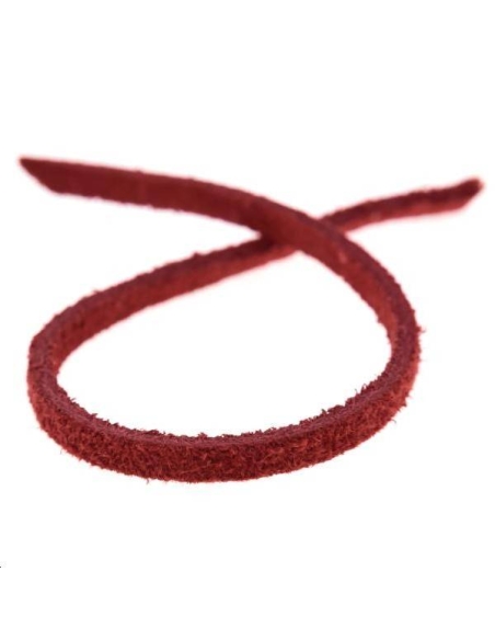 Cuir nubuck plat 5mm rouge  Cuir nubuck plat- 1