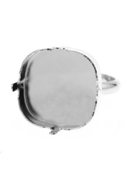 Corps de bague avec sertissure 18mm carré  Bagues- 1