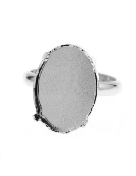 Corps de bague avec sertissure ovale 18mm  Bagues- 1 Corps de bague avec sertissure ovale 18mm  Bagues- 1