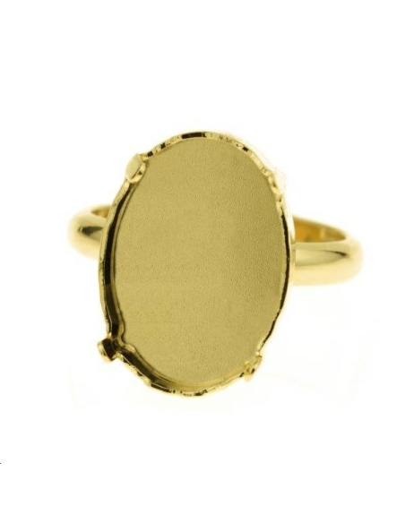 Corps de bague avec sertissure ovale 18mm  Bagues- 1 Corps de bague avec sertissure ovale 18mm  Bagues- 1
