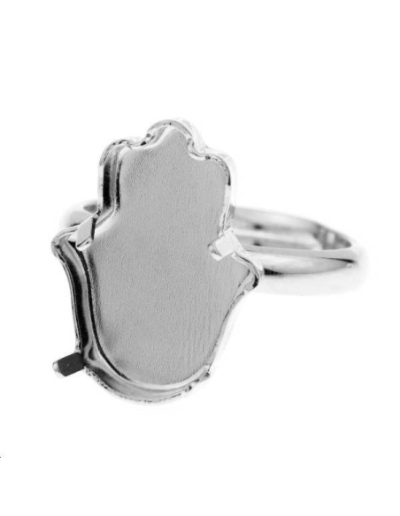 Corps de bague avec sertissure main de fatma 18mm  Bagues- 1 Corps de bague avec sertissure main de fatma 18mm  Bagues- 1